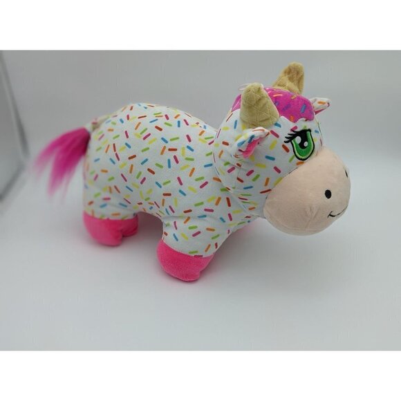 Peek a Boo Toys Plush Cow White Pink Sprinkles Toy 15" pink yellow green - Picture 6 of 9